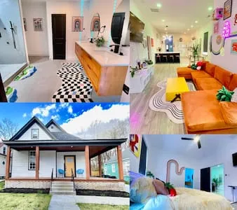 The Neon Nest:LED Oasis 4BR Spacious Luxe& Fenced
